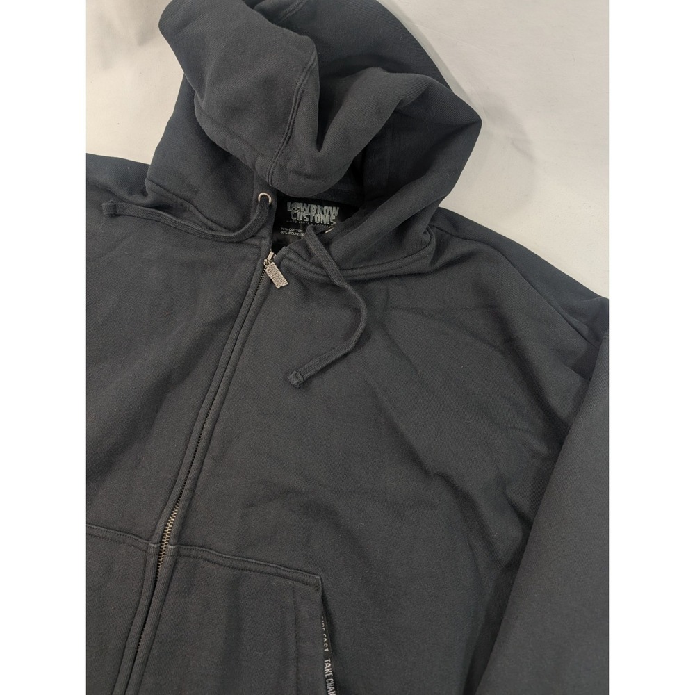 Lowbrow Customs Overweight Heavy Full Zip Pullover Mechanic Hoodie Men's XXL